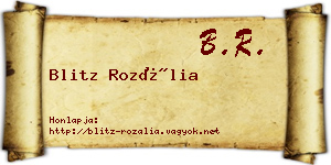 Blitz Rozália névjegykártya